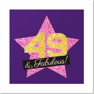 49th Birthday Gifts Women Fabulous - Pink Gold Posters and Art